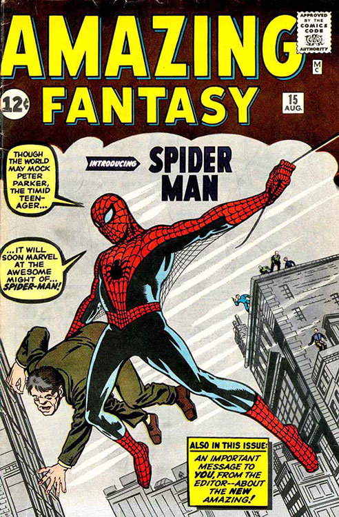 Primeiro quadrinho do Homem-Aranha Peter Parker